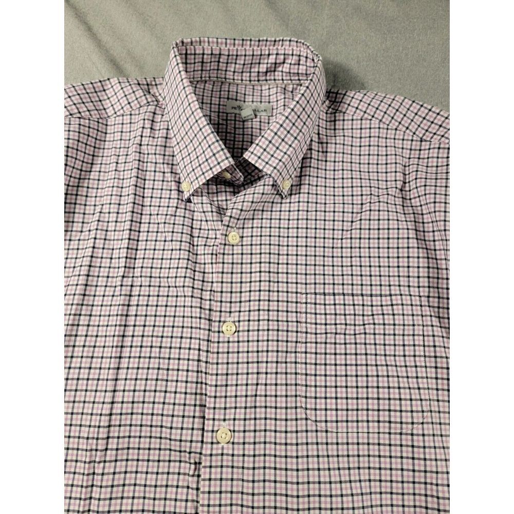 Peter Millar Stretch Performance Pink, Black, Check Plaid XL L/S Business Casual